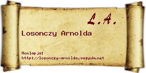 Losonczy Arnolda névjegykártya